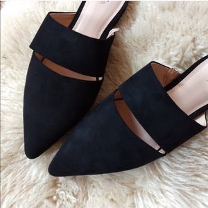 H&M faux suede mules